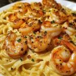 Creamy Cajun Shrimp Linguine with Four Cheeses