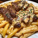 Creamy Cajun Steak Penne Pasta
