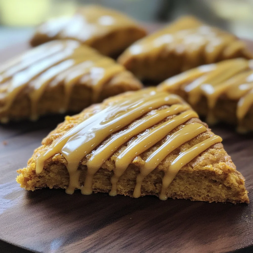 Fresh Milled Pumpkin Scones with Spiced Pumpkin Drizzle