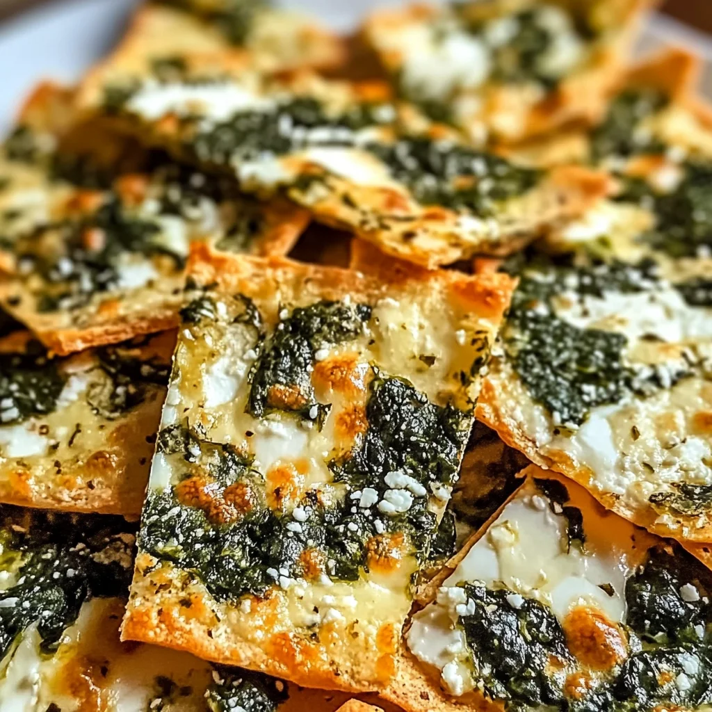 Mediterranean Spinach and Feta Cheese Crisps