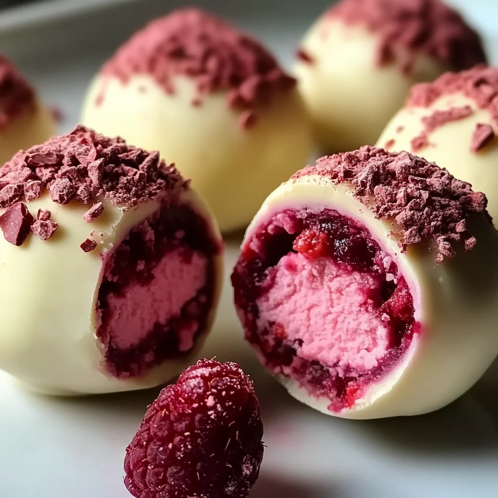 No-Bake Raspberry Cheesecake Truffles