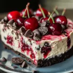 Oreo Cherry Chocolate Chip No Bake Cheesecake Recipe