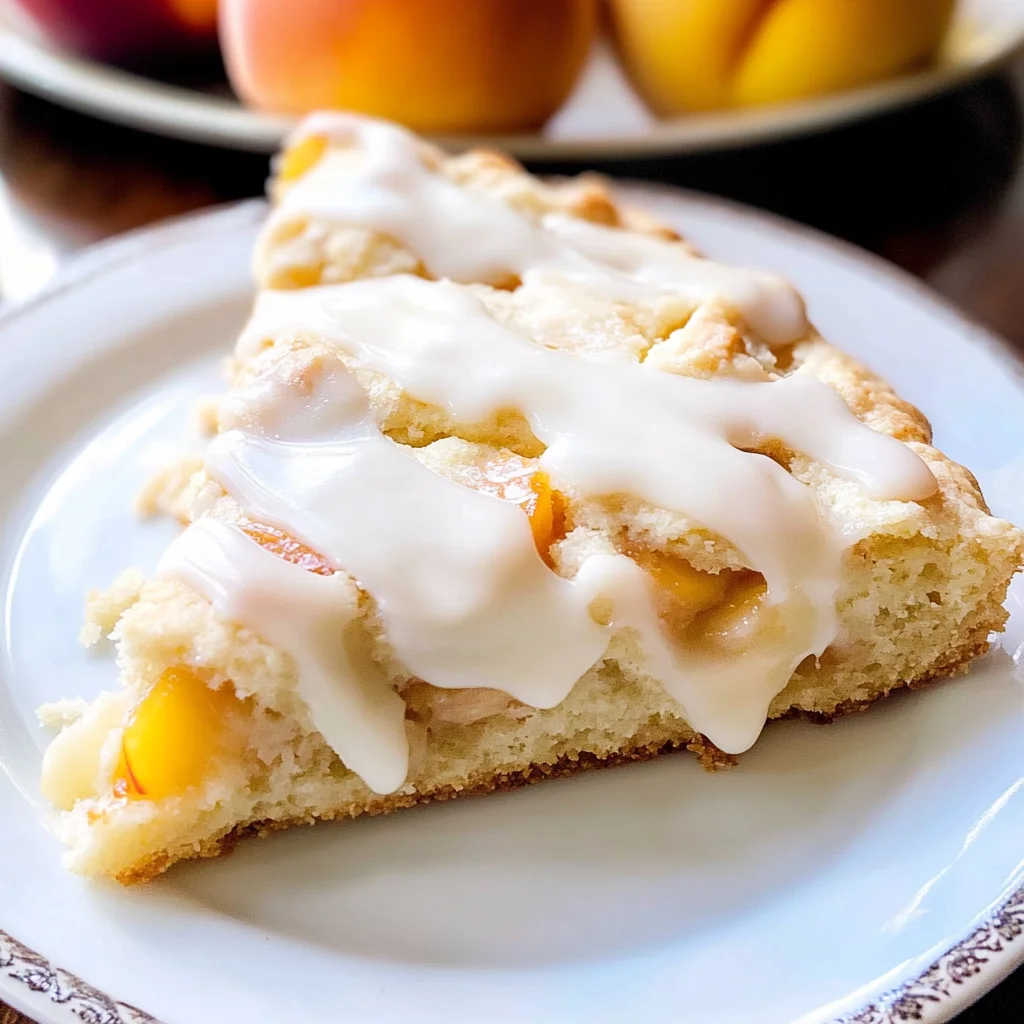 Peach Pie Scones with a Vanilla Glaze