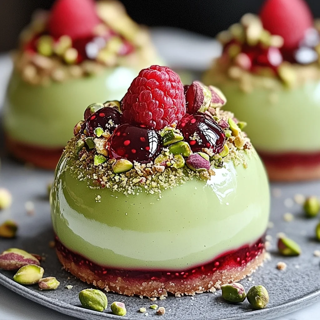 Pistachio & Raspberry Cheesecake Domes