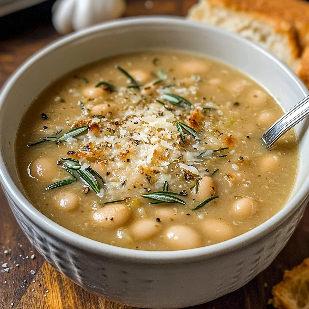 Rosemary Roasted Garlic Bean Soup