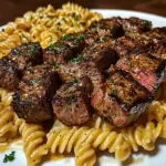 Spicy Garlic Butter Steak Bites with Creamy Cajun Pasta