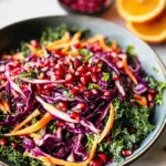 Winter Salad with Red Cabbage, Kale and Pomegranate
