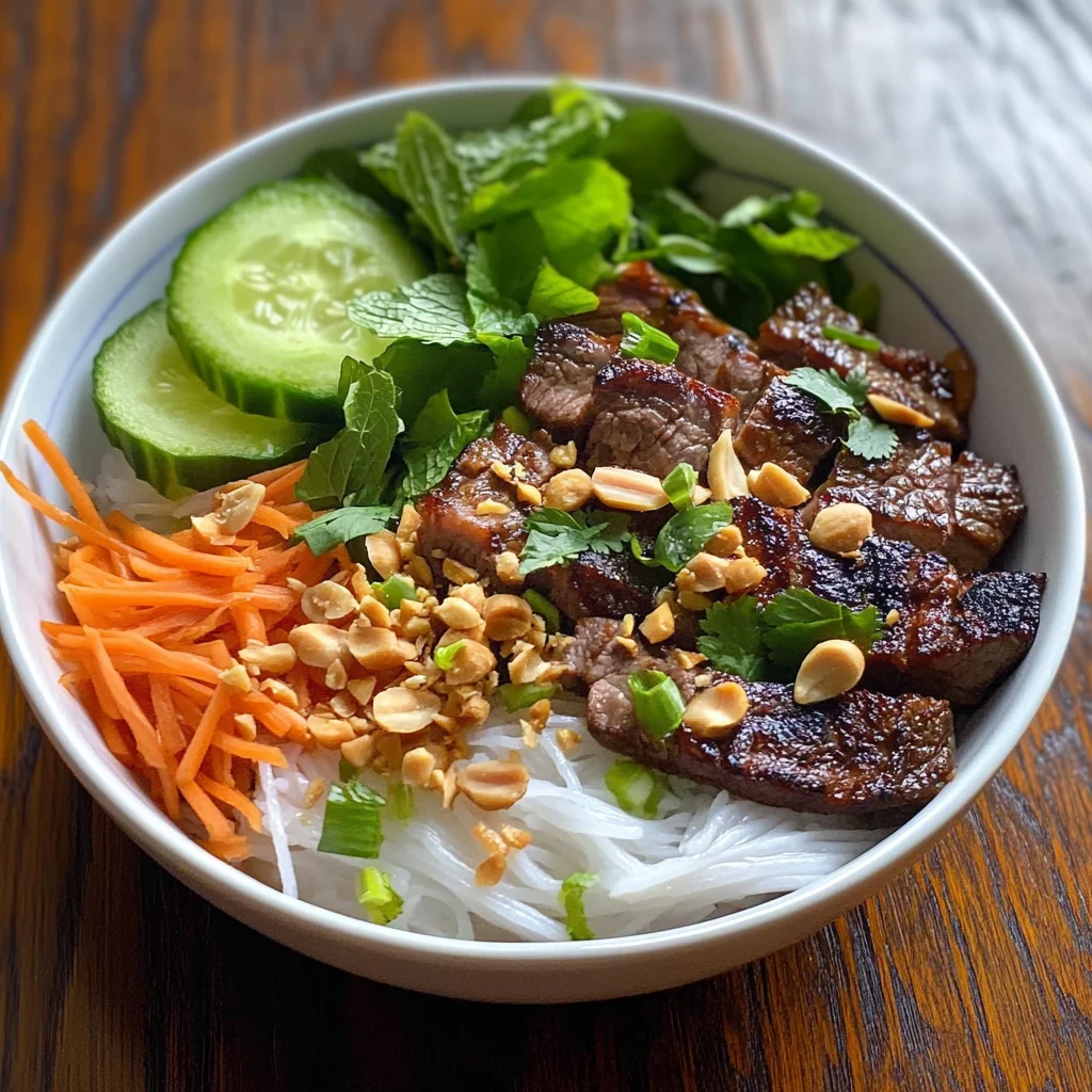 Bún Thịt Nướng Recipe (Vietnamese Grilled beef & Rice Noodles)