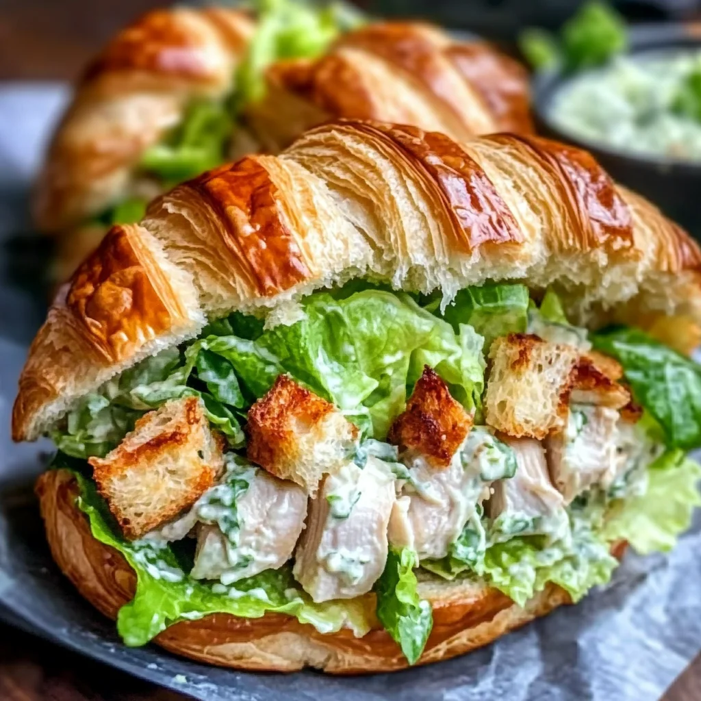 Chicken Caesar Salad Croissant Sandwich