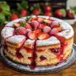 Easy Strawberry Cake with Strawberry Sauce