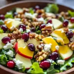 Festive and Delicious Apple Cranberry Walnut Salad with Easy Dressing