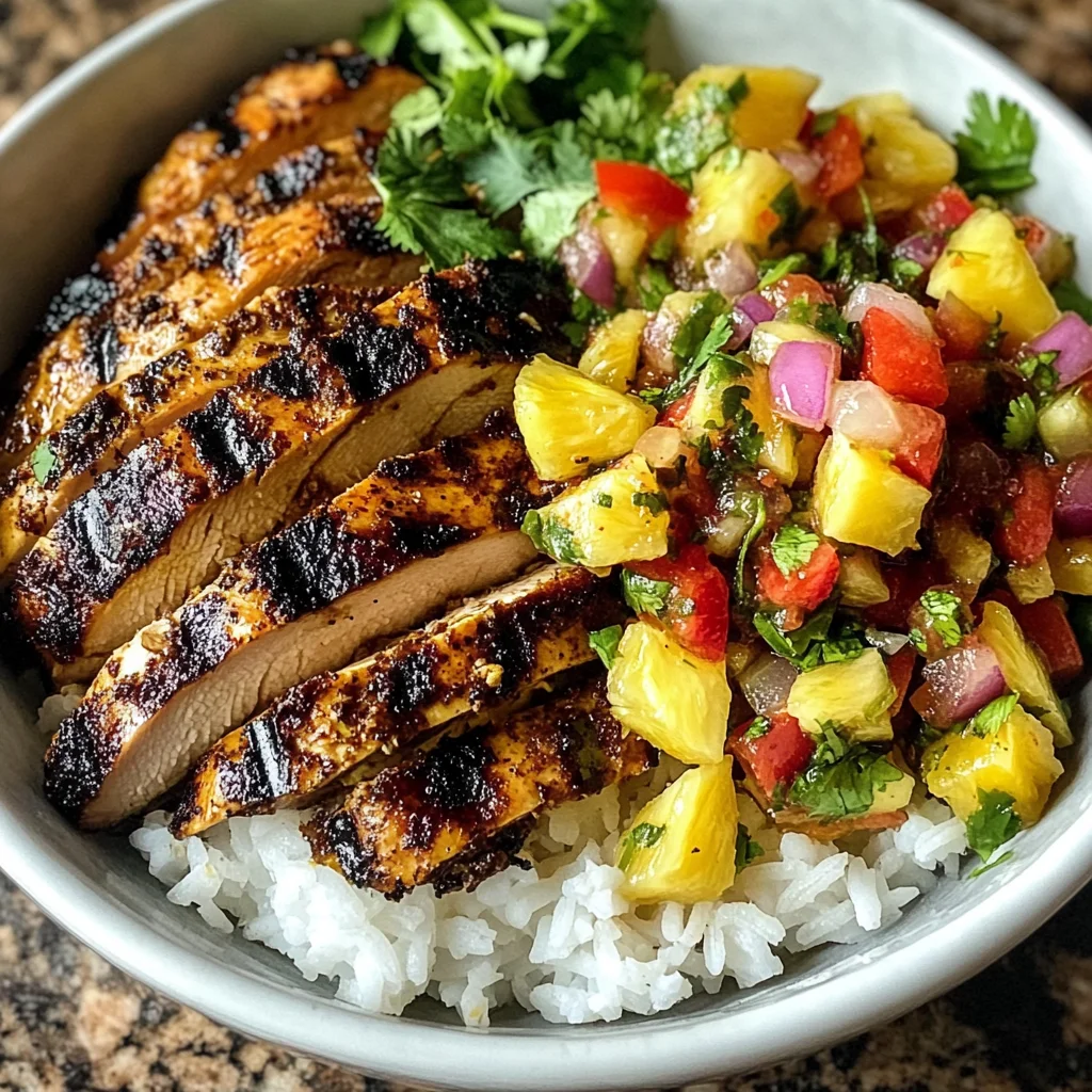 Jerk Chicken Bowl with Pineapple Salsa