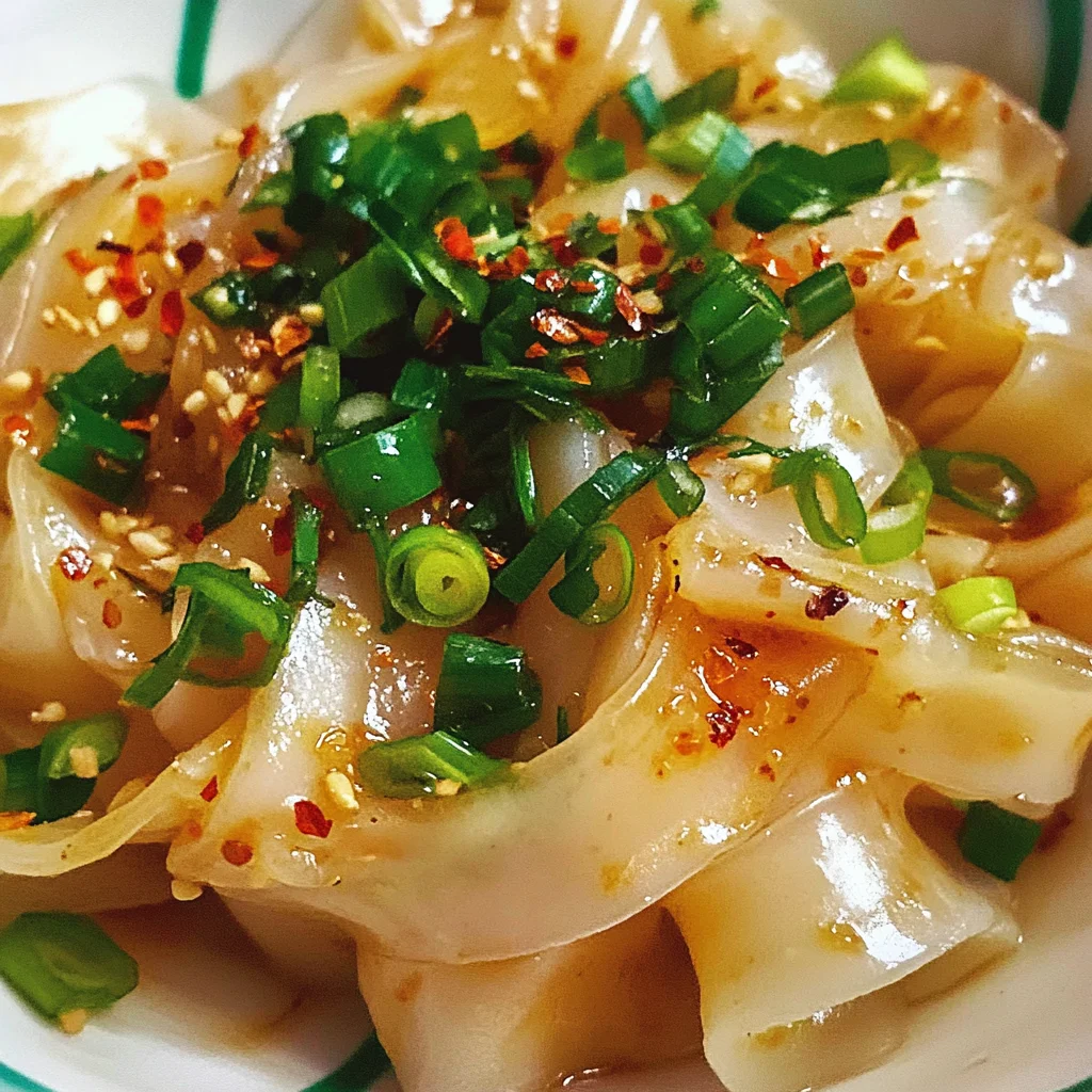 Rice Paper Noodles With Garlic Scallion Sauce (5 min & GF)