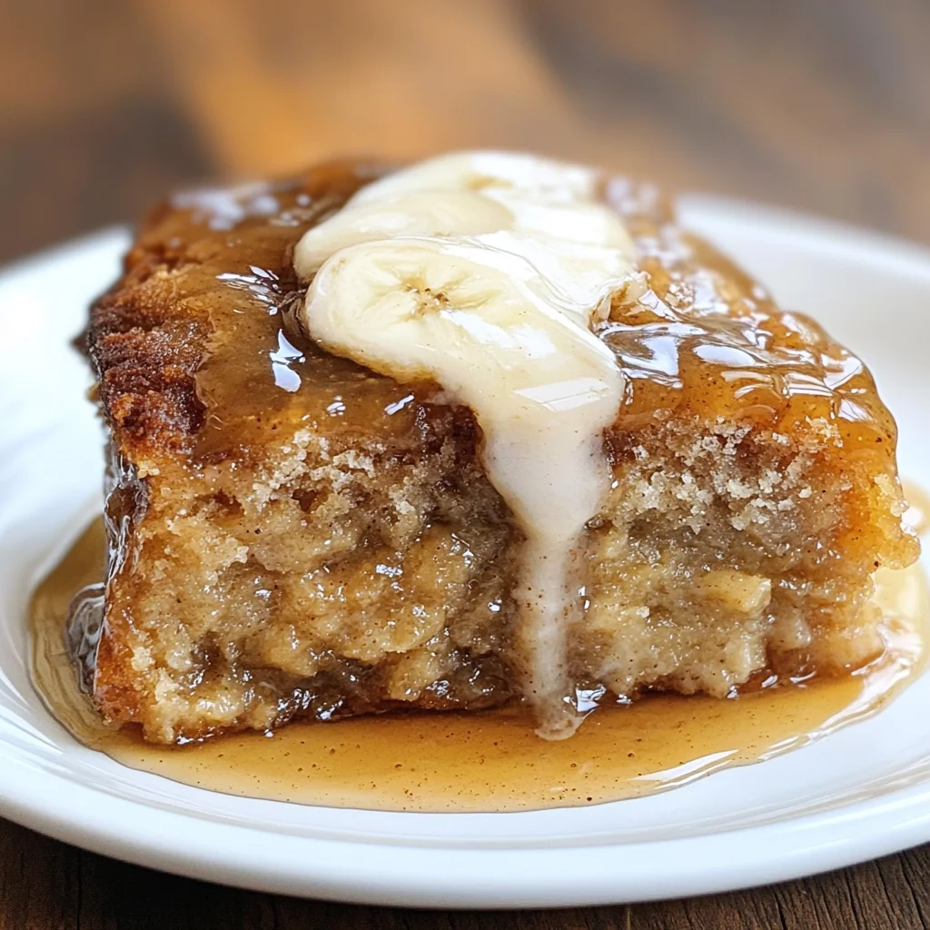 Sticky Banana Bread Pudding Cake