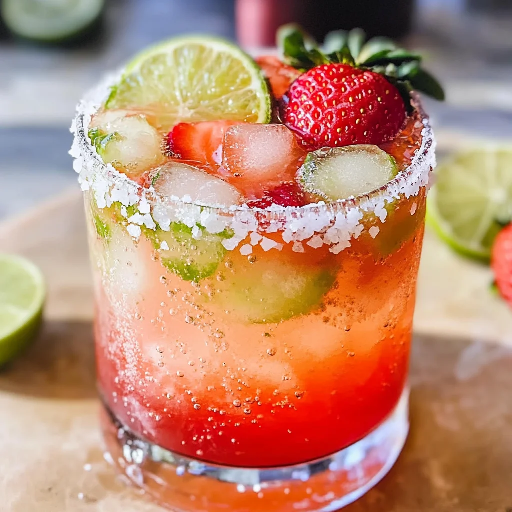 Strawberry Lime Mocktail Margarita