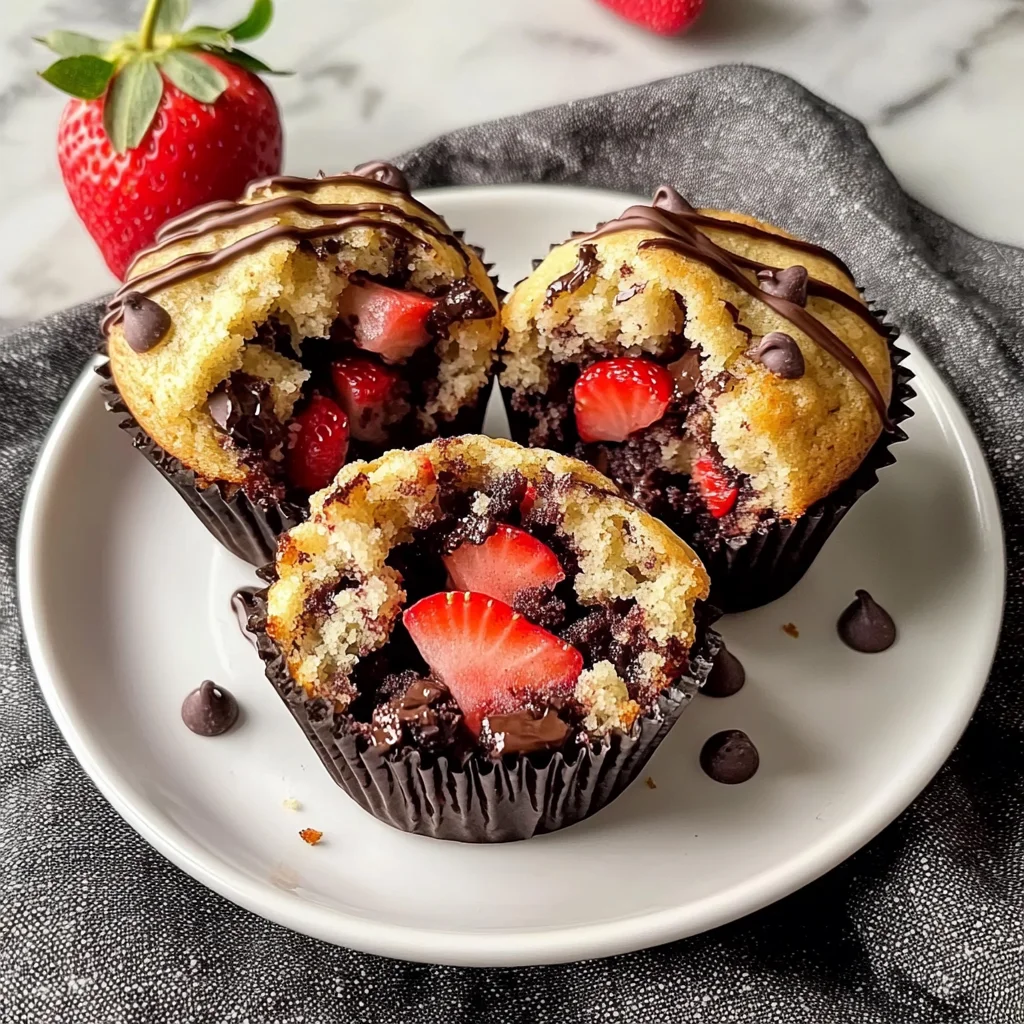 Bakery-Style Strawberry Chocolate Chip Muffins