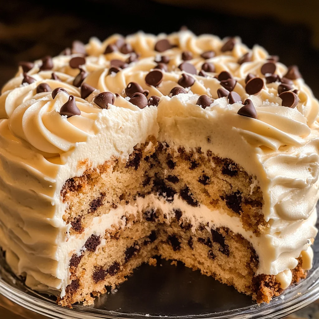 Chocolate Chip Cookie Cake Recipe with Buttercream Frosting