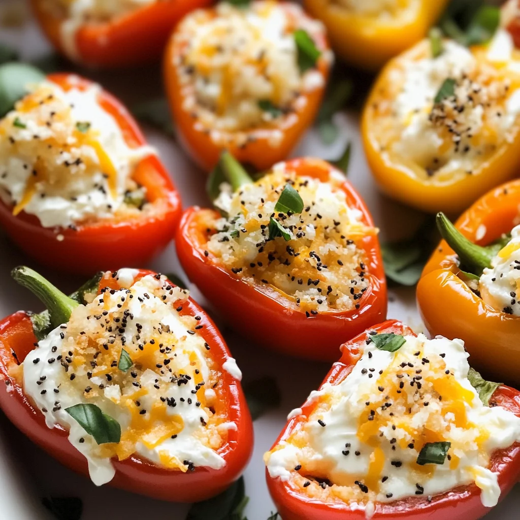 Everything Cream Cheese Stuffed Mini Bell Peppers