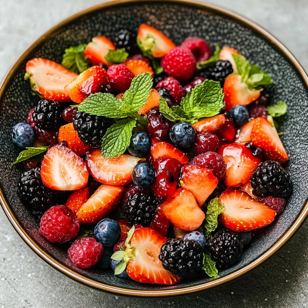 Fresh Berry Salad with Honey and Mint