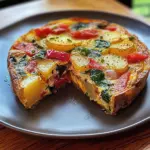 Frittata with Potatoes, Red Peppers, and Spinach Recipe