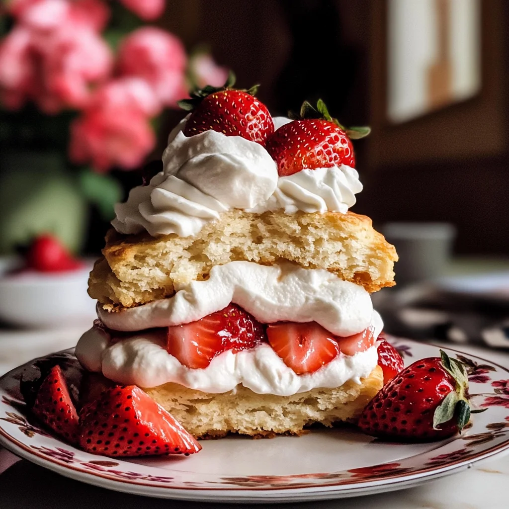 Homemade Strawberry Shortcakes with Strawberries and Perfect Whipped Cream