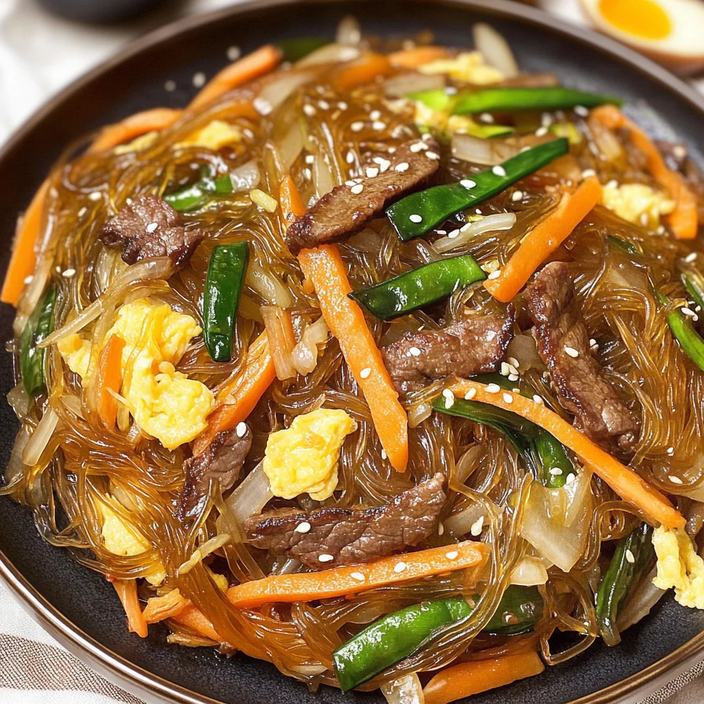Japchae (Korean Glass Noodle Stir Fry)