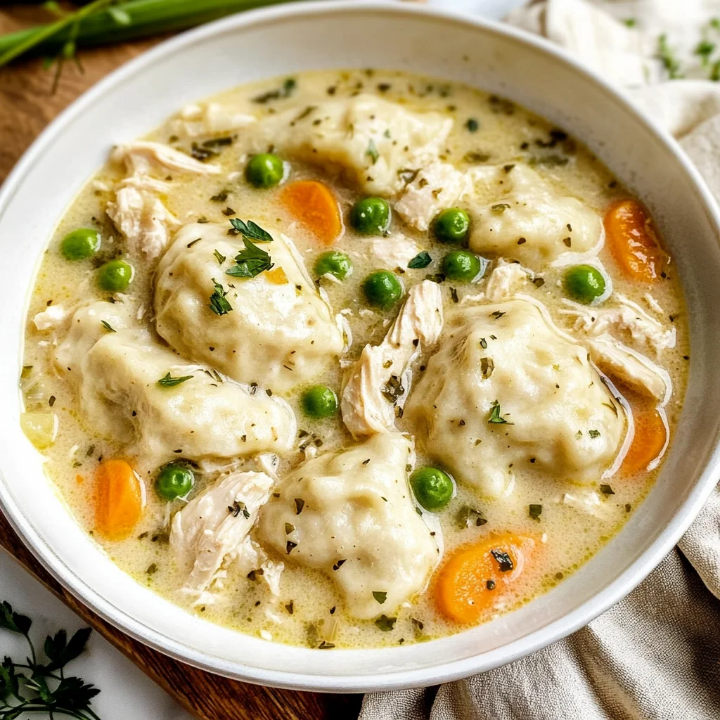 One Pot Chicken Dumpling Soup (with refrigerated biscuit dough!)