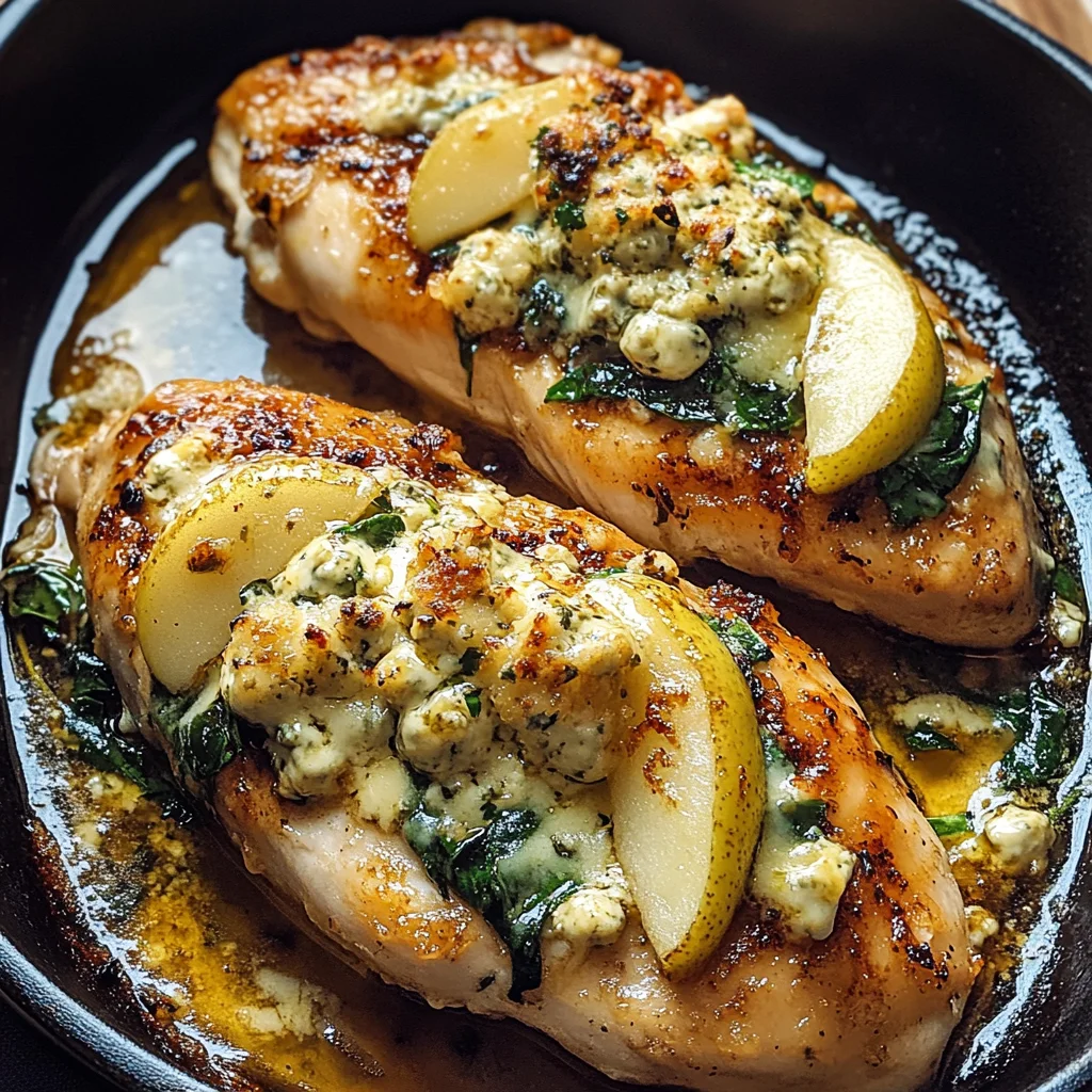 Pear and Gorgonzola Stuffed Chicken