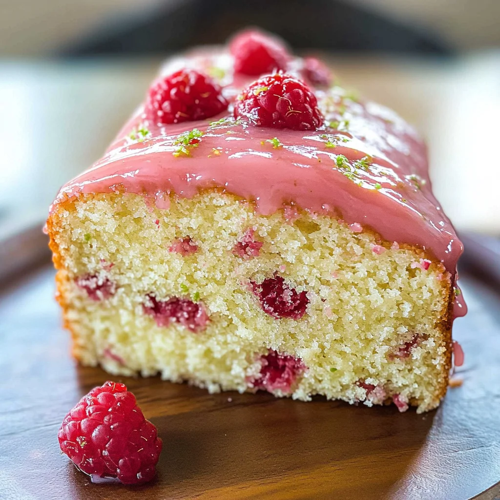 Raspberry Glazed Key Lime Cake