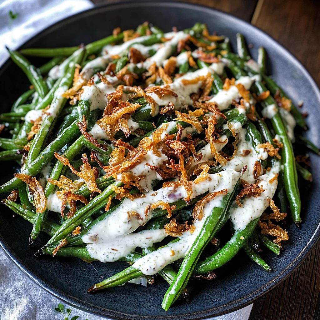 Roasted Green Beans with Buttermilk Dressing