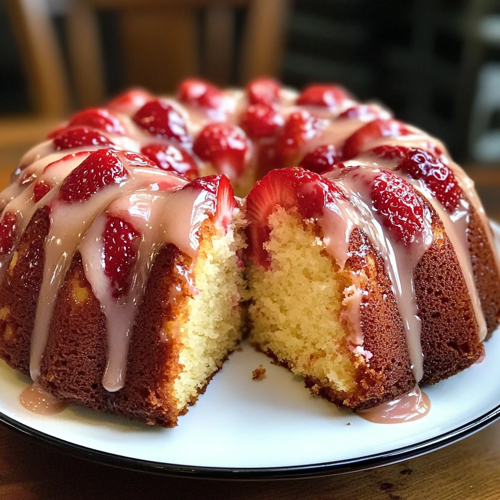 SOUR CREAM STRAWBERRY BUNDT CAKE