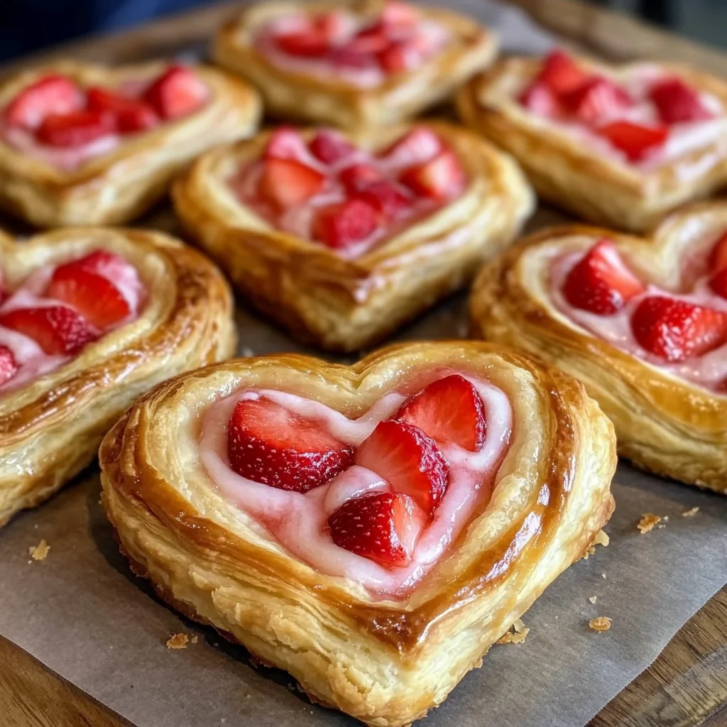 Strawberry Cream Cheese Heart Danishes
