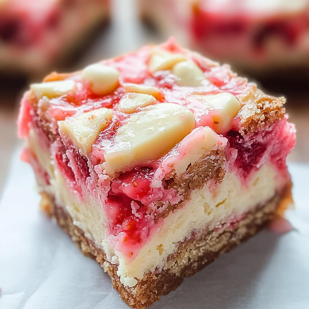 Strawberry White Chocolate Gooey Bars