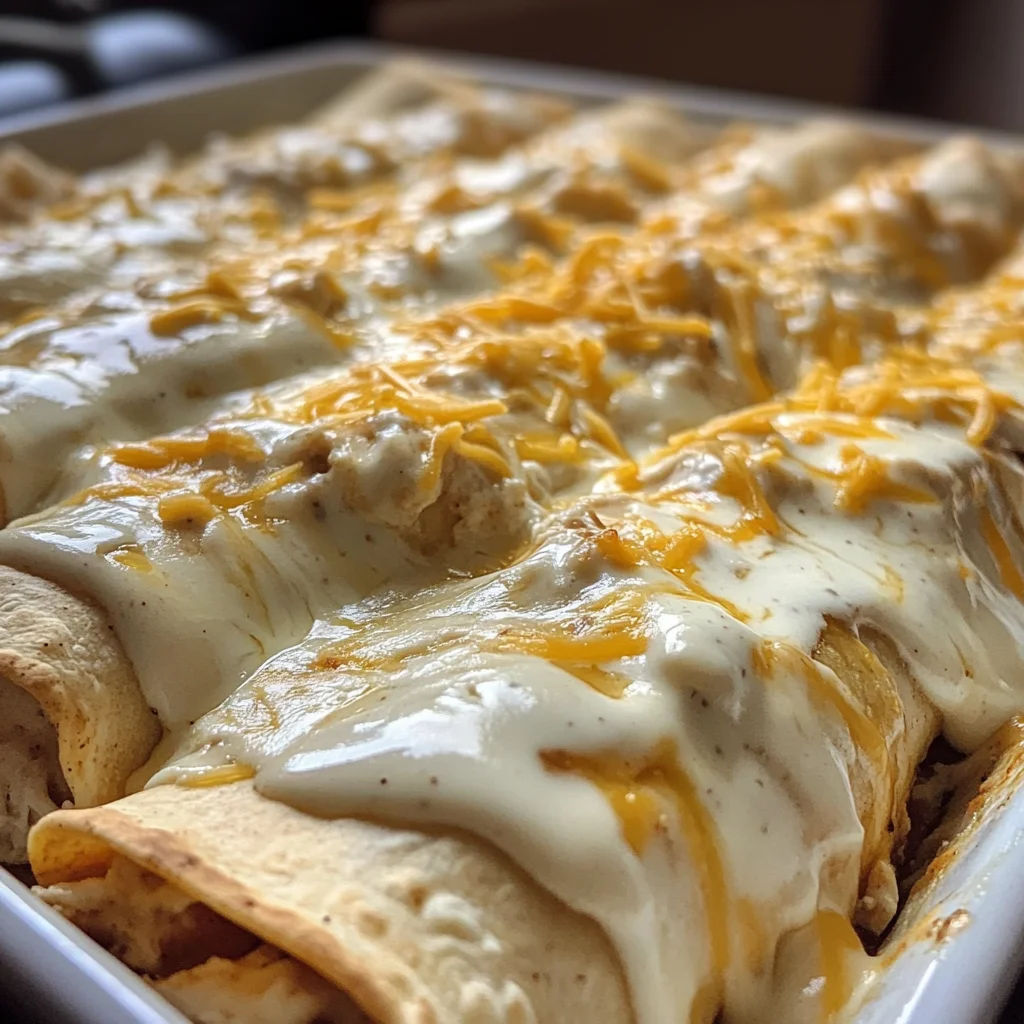 38g Protein Chicken Enchiladas with Dreamy White Sauce