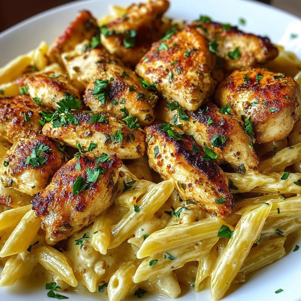 Creamy Cajun Chicken Bites With Penne