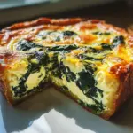 Creamy Crustless Spinach Ricotta Quiche with 14g Protein