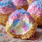 Crispy Cotton Candy Cheesecake Bombs