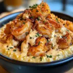 Crispy Shrimp and Grits with Crab Cream Sauce