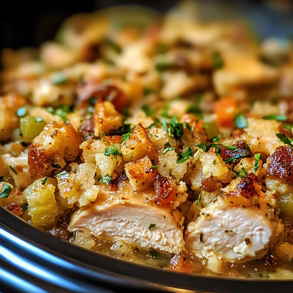 Crock Pot Chicken and Stuffing Dinner