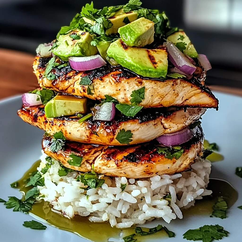 Delicious Honey Lime Chicken & Avocado Rice Stack to Savor