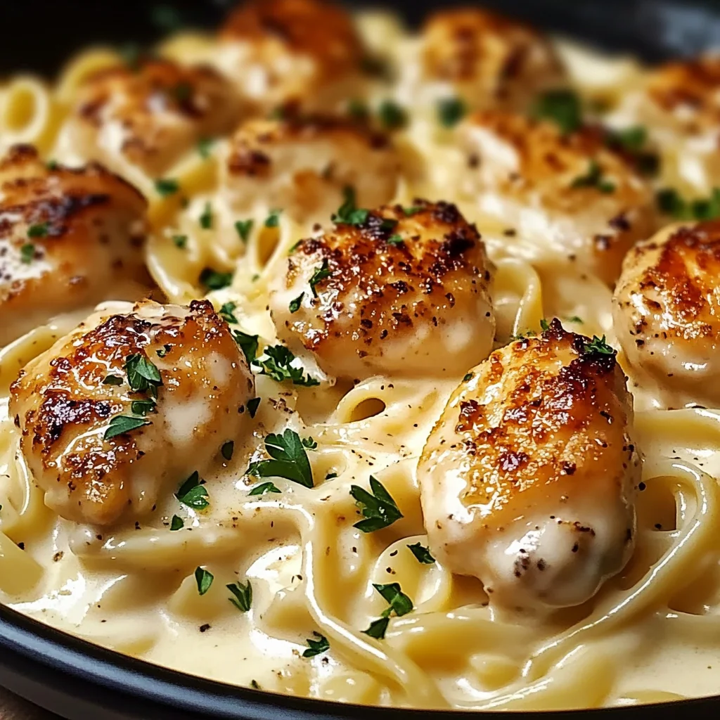 Garlic Butter Chicken Bites with Creamy Parmesan Pasta: An Incredible 7-Step Recipe