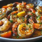 Mediterranean Shrimp Skillet with Lemon Garlic Sauce
