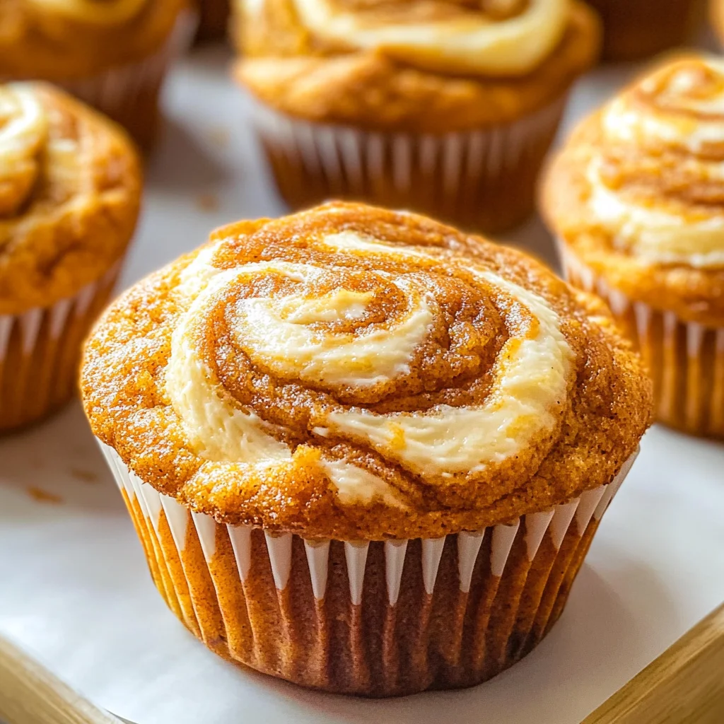 Swirled Pumpkin Cream Cheese Muffins