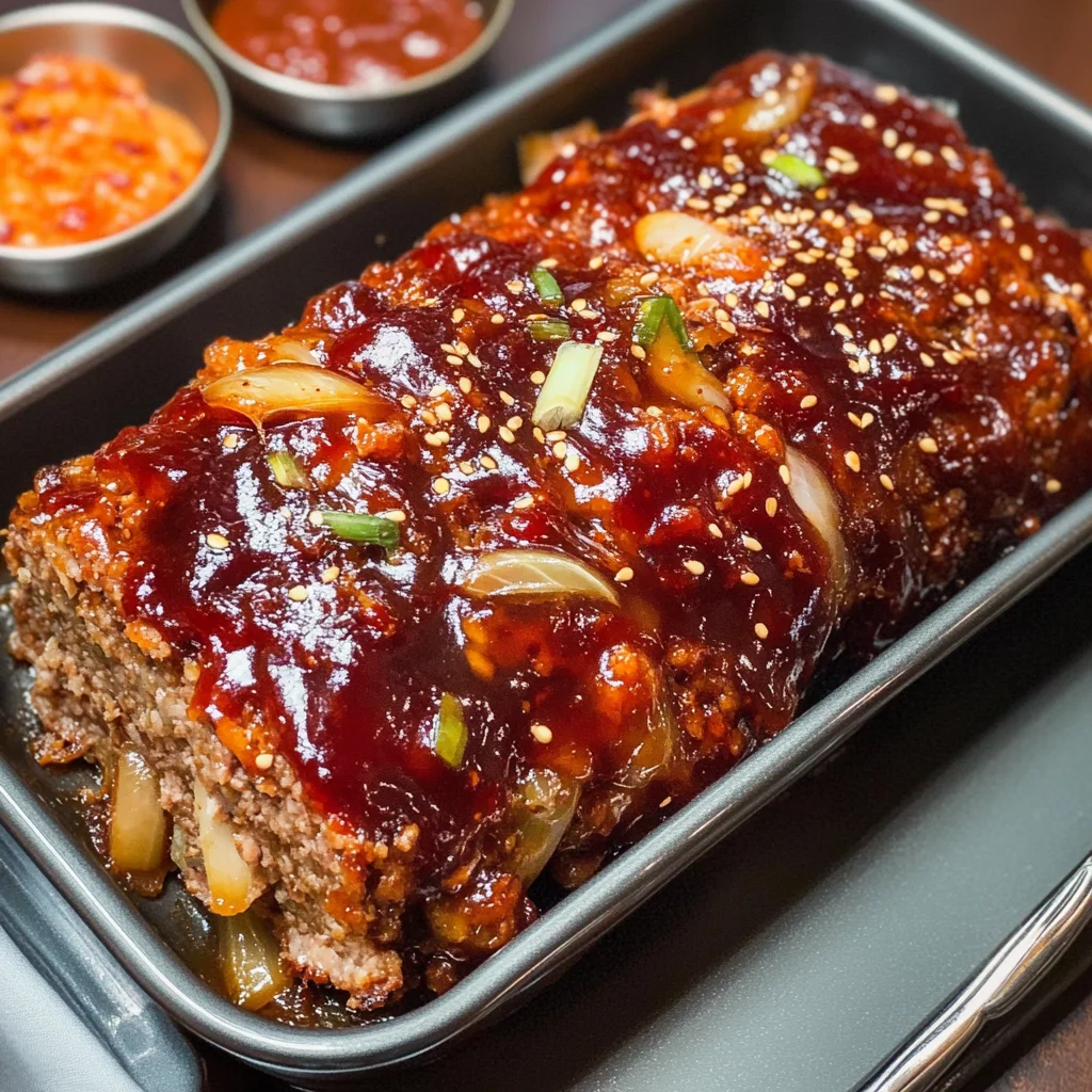 korean meatloaf with gochujang glaze